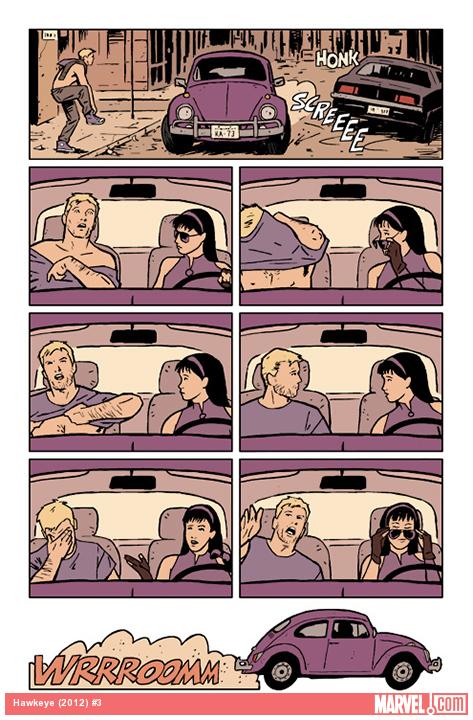 Hawkeye (2012) #3 preview art by David Aja