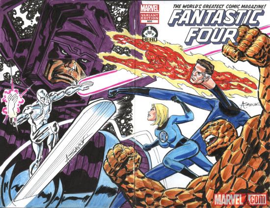 Fantastic Four #600 Hero Initiative variant cover by Alex Saviuk (II)  