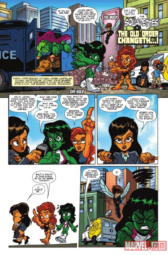 SUPER HERO SQUAD #11 preview page by Dario Brizuela & Marcelo DiChiara