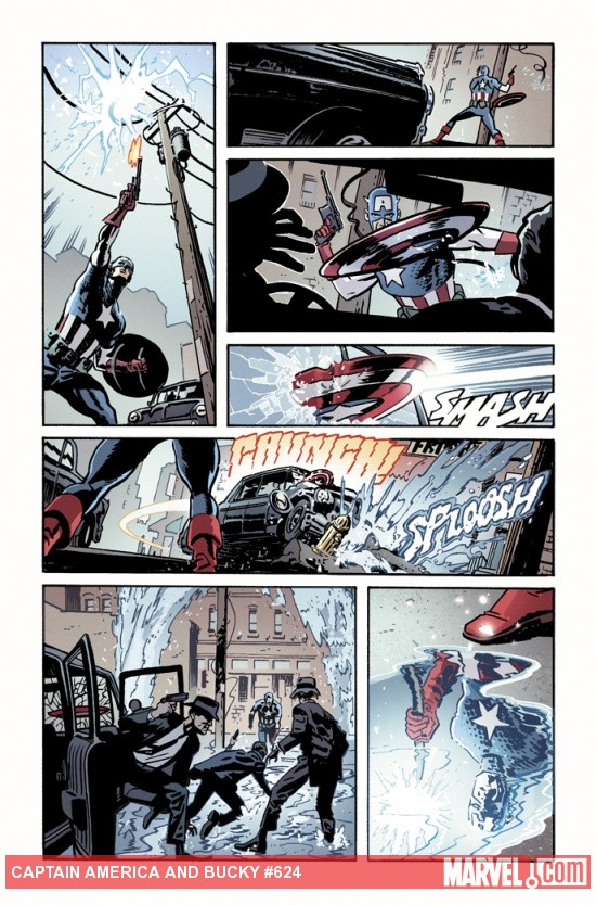 Captain America & Bucky #624 preview art by Chris Samnee