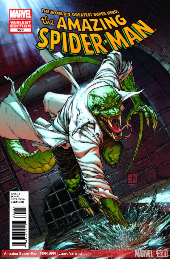 AMAZING SPIDER-MAN 690 LIZARD DAVIS VARIANT (1 FOR 25, WITH DIGITAL CODE)