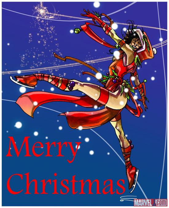 2012 Merry Christmas card from Carmine di Giandomenico, featuring Elektra