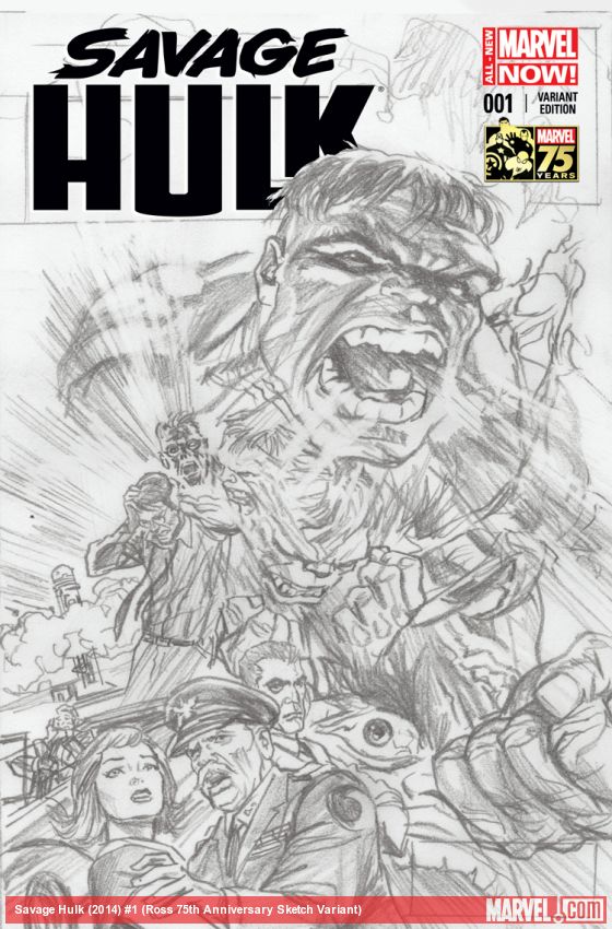 Savage Hulk (2014) #1 (Ross 75th Anniversary Sketch Variant)