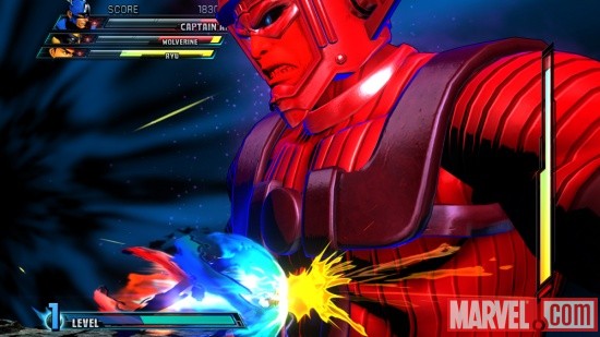Marvel vs. Capcom 3 screenshot: Galactus vs. Captain America