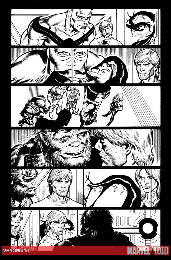 Venom (2011) #15 inked preview art by Lan Medina