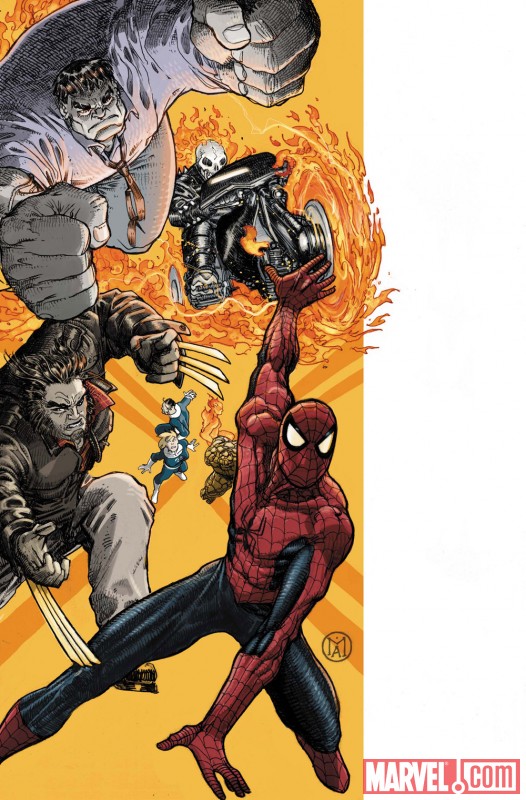 SPIDER-MAN/FANTASTIC FOUR #3 cover by Mario Alberti