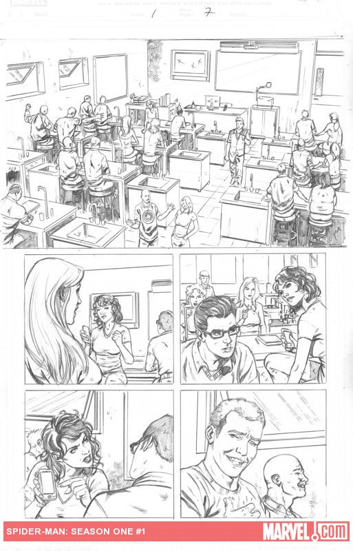Season One: Spider-Man #1 preview pencils by Neil Edwards