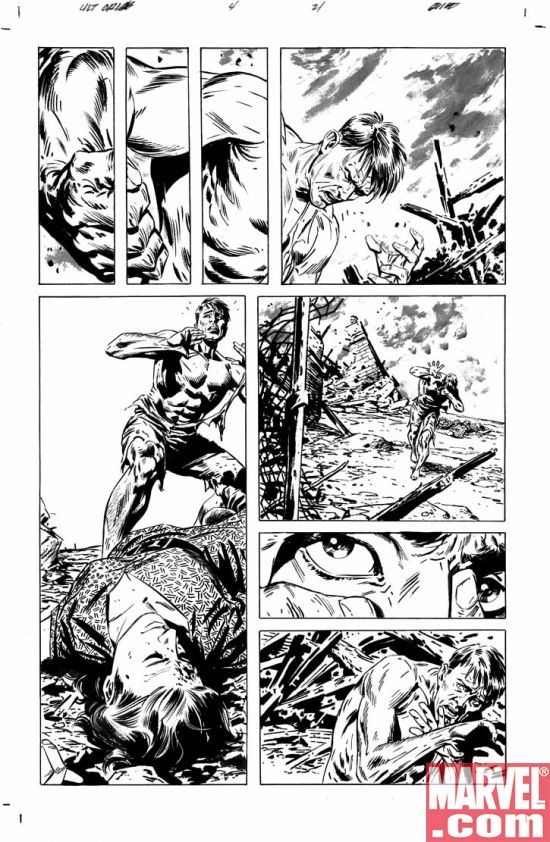 ULTIMATE ORIGINS #4 black and white preview art by Butch Guice