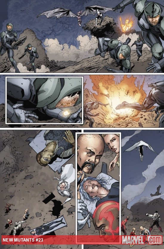 New Mutants (2009) #23 preview art by Steve Kurth