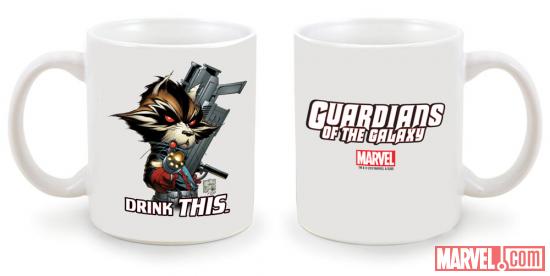Marvel Exclusive NYCC 2012 Rocket Raccoon mug by Joe Quesada