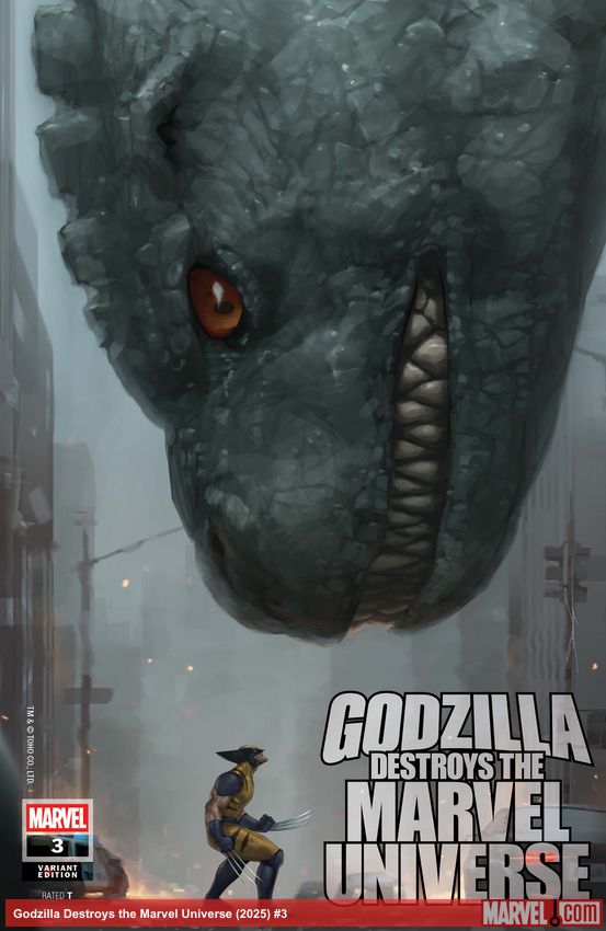 Godzilla Destroys the Marvel Universe (2025) #3 (Variant)