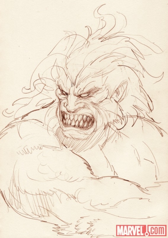 Wendigo sketch by Randy Bowen