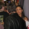 Rosario Dawson stops by the Marvel booth to say hello to Robert Downey Jr.