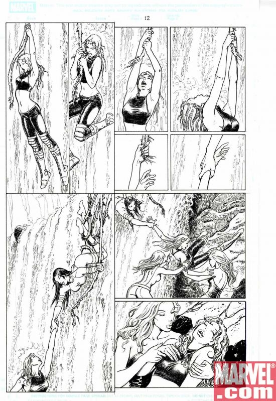 A page by Milo Manara for his upcoming X-MEN project with Chris Claremont