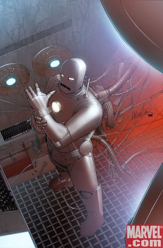 INVINCIBLE IRON MAN #1 second printing cover by Salvador Larroca