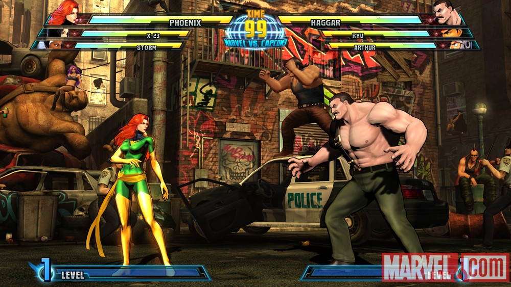 Phoenix and Haggar from Marvel vs. Capcom 3