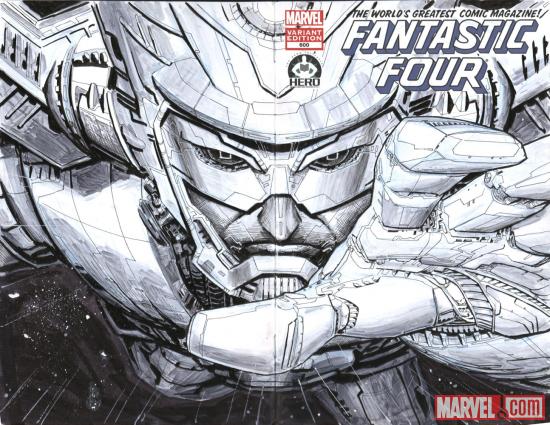 Fantastic Four #600 Hero Initiative variant cover by Dustin Weaver