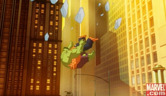 Hulk and Thing Falling