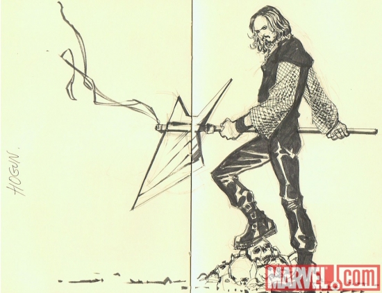 Hogun design sketch by Carlos Pacheco