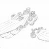 A bird's eye view of Helicarrier sketches from Iron Man: Rise of Technovore