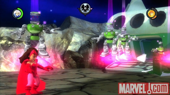 Screenshot of Scarlet Witch from "Super Hero Squad: The Infinity Gauntlet"