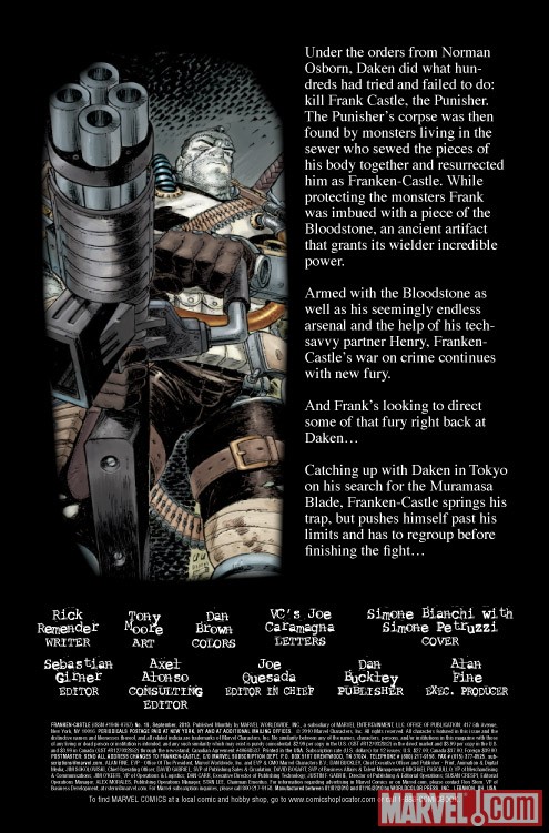 FRANKEN-CASTLE #19 recap page