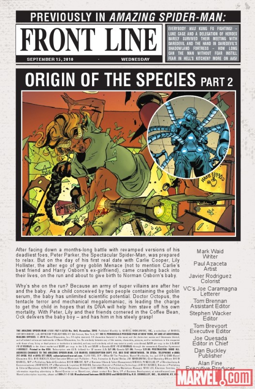 AMAZING SPIDER-MAN #643 recap page