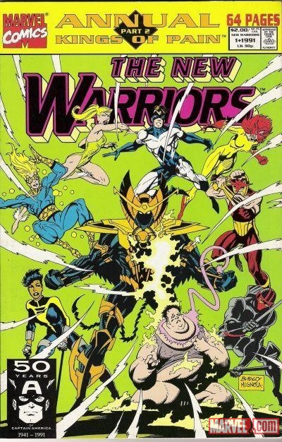 New Warriors Annual #1 cover by Mark Bagley & Mike Mignola