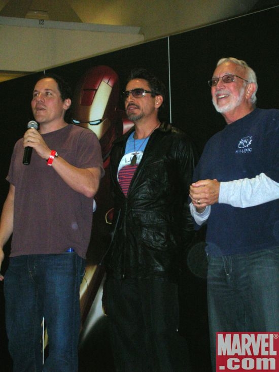 Jon Favreau, Robert Downey Jr. and Stan Winston