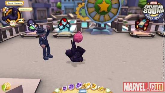 Screenshot of the Black Panther from Super Hero Squad Online