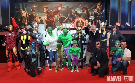 Cosplayers at the London premiere of "Marvel's The Avengers"