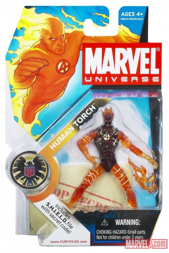 Human Torch Flame On 3 3/4 Inch Marvel Universe Action Figure from Hasbro, Wave 1