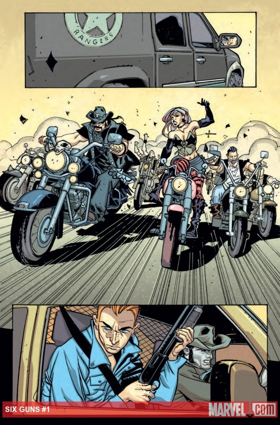 Six Guns #1 preview art by Davide Gianfelice