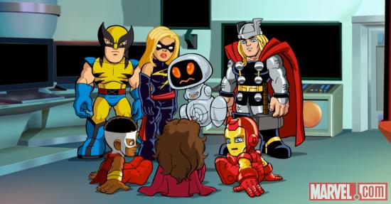 H.E.R.B.I.E. and the Squaddies in The Super Hero Squad Show
