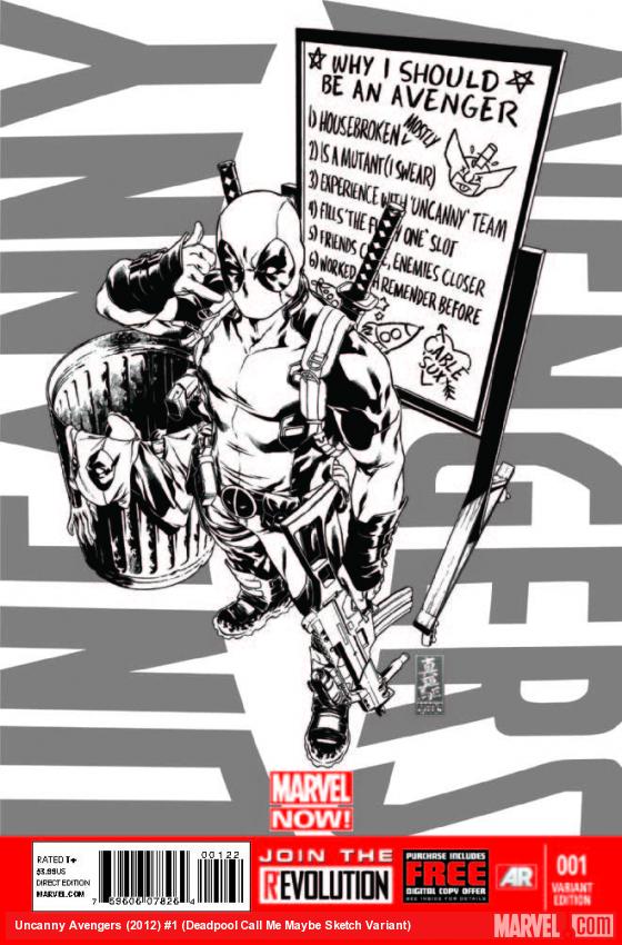 Uncanny Avengers (2012) #1 (Deadpool Call Me Maybe Sketch Variant)