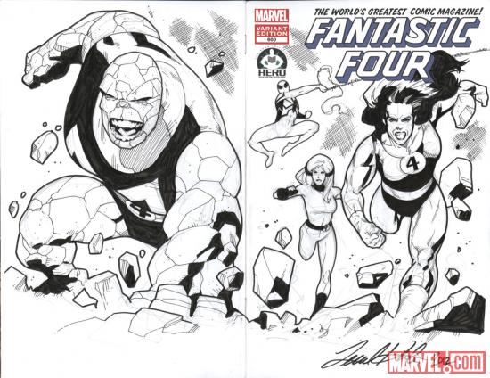 Fantastic Four #600 Hero Initiative variant cover by Leonard Kirk 
