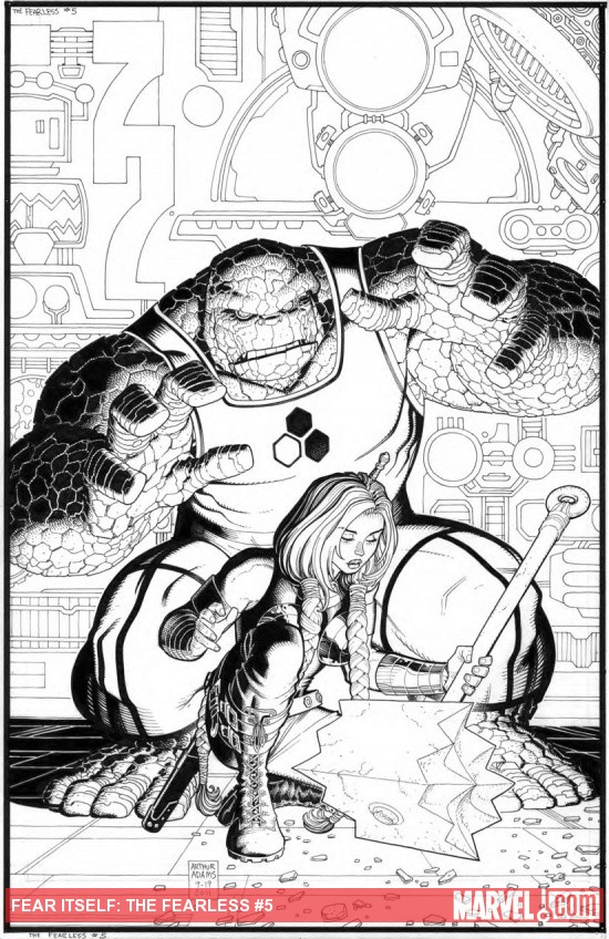 Fear Itself: The Fearless #5 inked cover by Arthur Adams