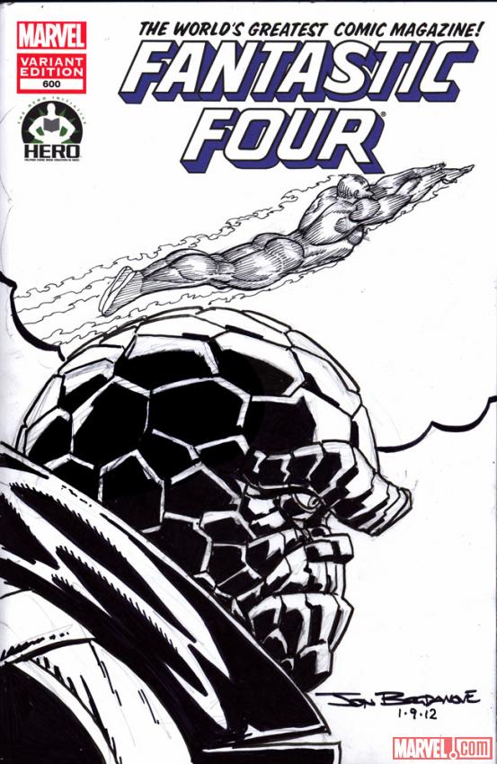 Fantastic Four #600 Hero Initiative variant cover by Jon Bogdanove