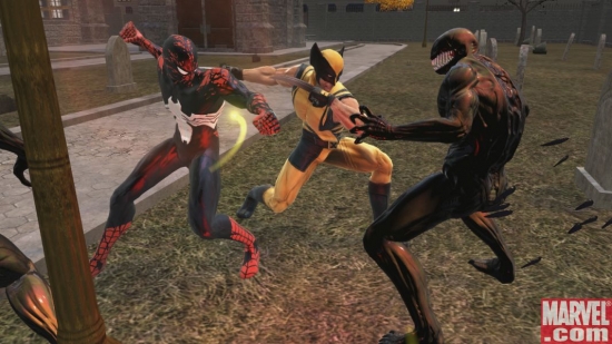 Spidey and Wolverine fight side by side