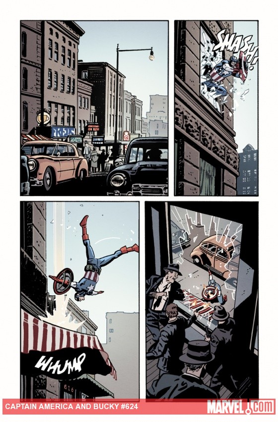 Captain America & Bucky #624 preview art by Chris Samnee