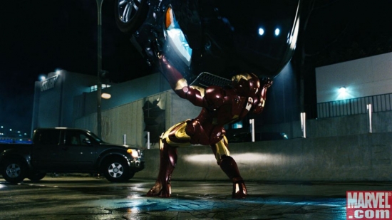Iron Man catching a car!