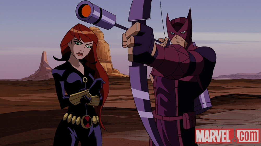 Black Widow and Hawkeye from The Avengers: Earth's Mightiest Heroes!