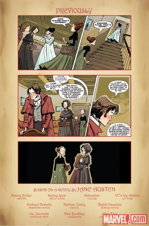 SENSE & SENSIBILITY #3 recap page