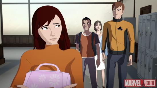 Tony meets the new student in Iron Man: Armored Adventures