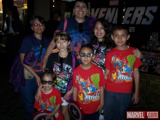 Families assembled for El Capitan Theatre's midnight screening of Marvel's The Avengers