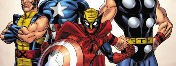 Image Featuring Wolverine, Captain America, Spider-Man