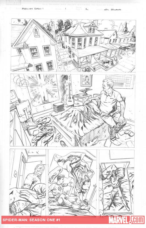 Season One: Spider-Man #1 preview pencils by Neil Edwards