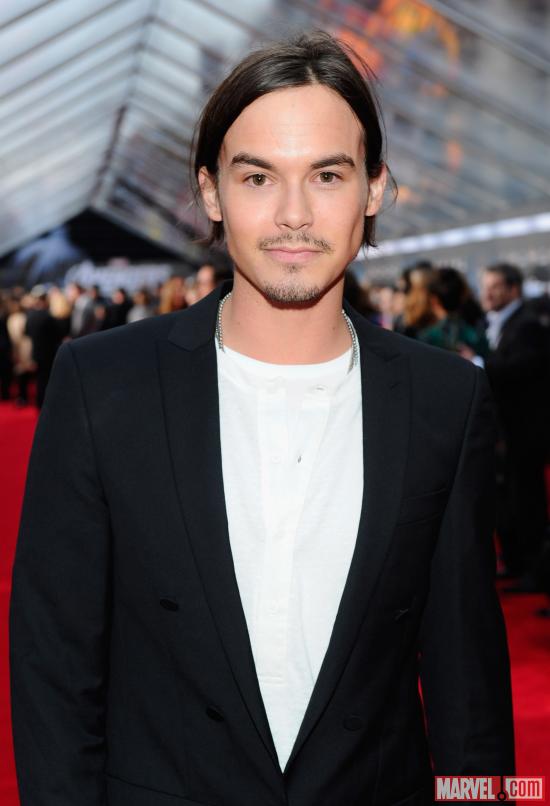 Tyler Blackburn from Pretty Little Liars on the Avengers red carpet