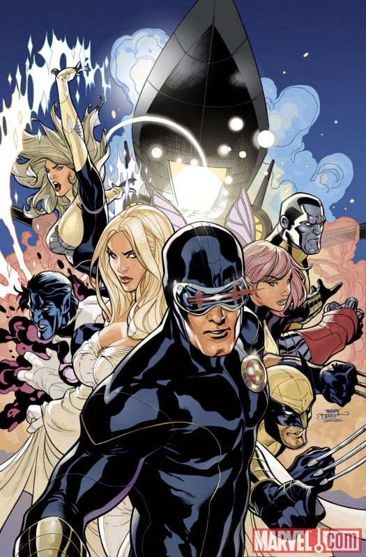 Image Featuring Cyclops, Dazzler, Emma Frost, Nightcrawler, Wolverine, X-Men, Pixie