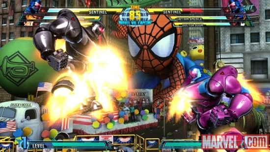 Marvel vs. Capcom 3 screenshot: Sentinel vs. Sentinel